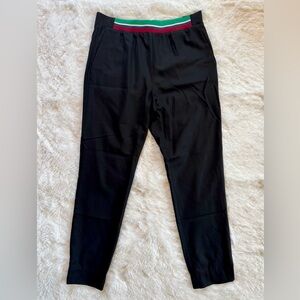 Tibi Black Dress Pants w/ Colored Elastic Waist